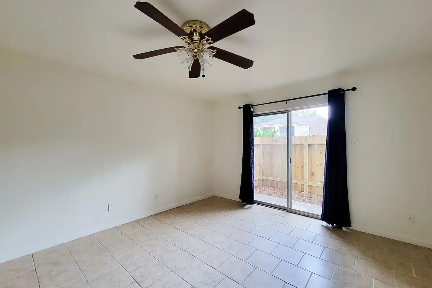 Living room with patio access